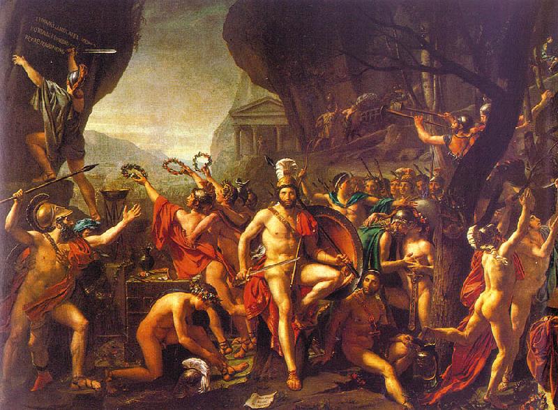 Jacques-Louis  David Leonidas at Thermopylae oil painting image